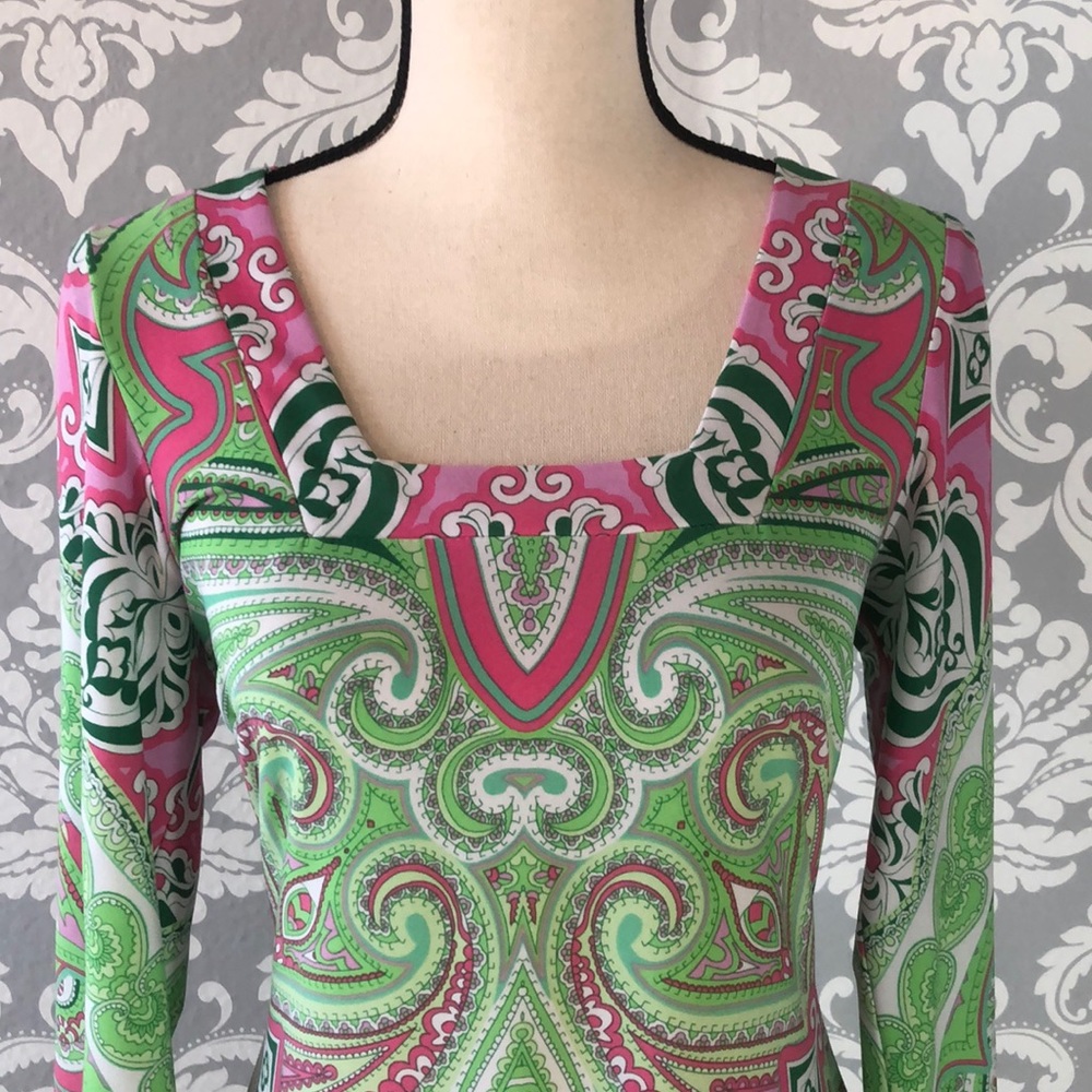 Lime Green, Pink, & White Dress